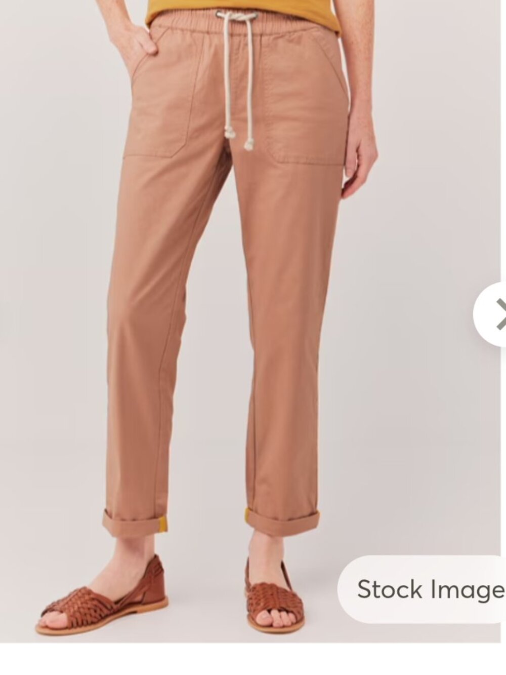 PACT Women's Woven Twill Roll Up Pant Size Large